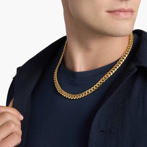 Cadena Cubana Miami Semisólida de 22 Pulgadas para Hombre en Oro Amarillo - Product Image 2