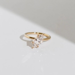 Anillo de Compromiso con Diamante Cultivado en Laboratorio, Corte Marquise, 3 CT, Certificado IGI, Anillo Solitario Marquise, Oro - Product Image 3