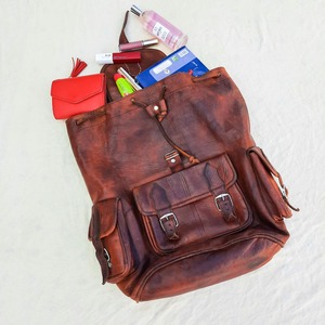 Trending Stylish Casual <b>Brown</b> And White Bags Outdoor Leather <b>Backpack</b> for Women Trendy Fashion Prices Leather <b>Backpack</b> Bags - Product Image 4