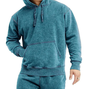 Sudadera con Capucha de Algodón de la Mejor Calidad, Nuevo Diseño, Lavada con Piedras, para Hombre, Talla Grande - Product Image 2