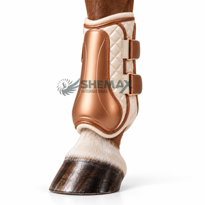 Botas de cepillado para caballos con amortiguación suave, tela resistente y diseño práctico para un entrenamiento cómodo. - Product Image 3