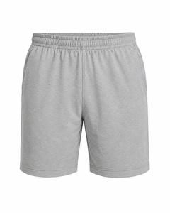 Shorts Bermuda en coton gris uni pour homme avec taille élastique et poches, style décontracté, style gym, 100% coton, confortable et léger - Product Image 2