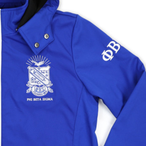 Phi Beta Sigma Royal Blue Hooded Coat <b>Jacket</b> Crest Mens Fraternity Zip Up <b>Warm</b> Wind Resistant Outerwear Casual Coat - Product Image 4