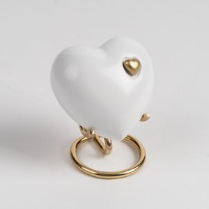 Heart shape metal urn Modern handmade urn Patio decor urn <b>jar</b> Metal urn for ashes - Product Image 2