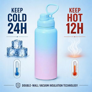 With Straw Lid 12oz 16oz 18oz 22oz 25oz 32oz 40oz Vacuum Stainless Steel Water <b>Bottle</b> - Product Image 3
