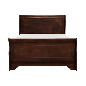 Letto Matrimoniale in Stile Tradizionale con Finitura in Ciliegio Scuro, Elegante Arredamento per Camera da Letto in Legno - Product Image 2