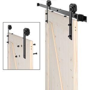 30 Pollici X 84 Pollici Porta scorrevole in legno massello di abete non rifinito da 5,5 piedi con kit hardware e maniglia a telaio a K, richiede rivestimento esterno per cucina - Product Image 3