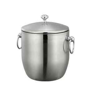 Stainless Steel Ice Bucket Party Beverage Cooling Buckets Chiller Steel Bar Ice <b>Container</b> <b>Wine</b> Beer Buckets - Product Image 2