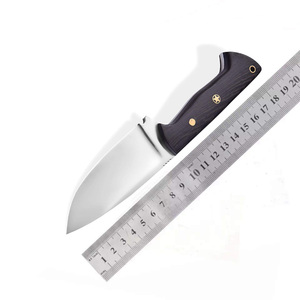 Cuchillo de Piel de Acero Inoxidable EDC de Hoja Fija con Mango de Madera Wenge y Funda de Cuero, OEM, Full Tang, para Bushcraft, Camping y Uso General - Product Image 5