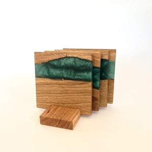 Modern Luxury Eco-Friendly Resin Wood Coaster Tabletop Placemats Round Customizable Size for Drink and <b>Table</b> Decoration - Product Image 3