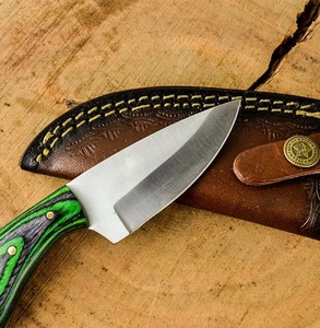 Cuchillo de Bushcraft de Hoja Fija EDC de Acero 12c27 Personalizado, Mango de Madera Pakka, Funda de Cuero, OEM, Hoja Entera, Cuchillo de Caza y Camping - Product Image 2