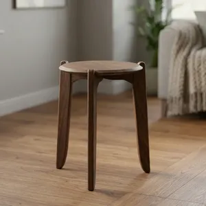 Table basse ronde en bois moderne, design minimaliste, fabrication artisanale, facile à nettoyer, meubles de salon SUNWOODD EXPO pour usage domestique - Product Image 1