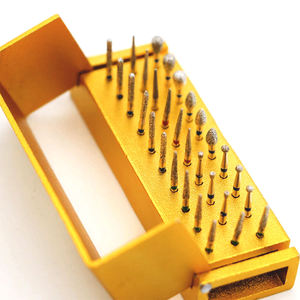 Juego de Fresas Dentales de 25 Piezas, Estuche de Aluminio Dorado, Instrumento Quirúrgico Manual, Clase II, Certificado CE - Product Image 1