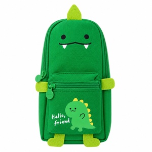 Cute <b>Cartoon</b> Animal <b>Backpack</b> Pencil Case 3D Standing Canvas Pen Bag Multi purpose Cosmetic Makeup Pouch Wholesale - Product Image 1
