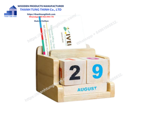 ปฏิทินไม้ตั้งโต๊ะแบบถาวร วัสดุพิมพ์ลาย UV ผลิตจากไม้ ผลิตในเวียดนาม - Product Image 4