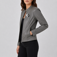 Blouson de moto en cuir pour femme avec doublure en toile respirante, design imperméable et coupe-vent pour les voyages décontractés et les tenues quotidiennes