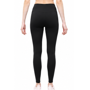 Legging noir uni taille haute extensible respirant en maille pour femme – Pantalon de sport compressif pour yoga et fitness - Product Image 5