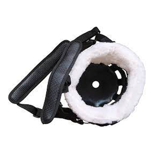 Muselière équestre en cuir pour chevaux, doublure en polaire, coussin amovible, design à coupe basse, boucle réglable pour un confort optimal - Product Image 2
