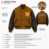 Veste universitaire personnalisée pour homme, veste Letterman, manches en cuir et laine, streetwear universitaire, veste bomber décontractée, OEM ODM