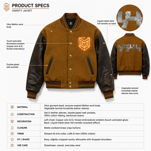 Custom <b>Men's</b> Varsity <b>Jacket</b> Letterman <b>Jacket</b> Wool <b>Leather</b> Sleeve College Streetwear Casual Bomber <b>Jacket</b> OEM ODM - Product Image 4