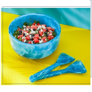 Resin Salad Bowl Tableware Resin Inlay Serving Bowl Modern Trendy Design Resin Bowl Customization logo available - Product Image 2