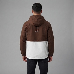 Veste à capuche légère pour homme, coupe-vent à blocs de couleur, fermeture éclair intégrale, pour l'extérieur et décontractée, vente en gros, fabricant - Product Image 2