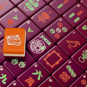 Jeu de tuiles de mahjong américain à motif léopard - Product Image 5