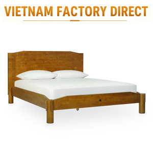 Cama de Madera con Ensamblaje Japonés, Estructura de Madera de Caucho sin Herramientas, Muebles Ecológicos para Dormitorio, Fabricante de Vietnam - Product Image 1