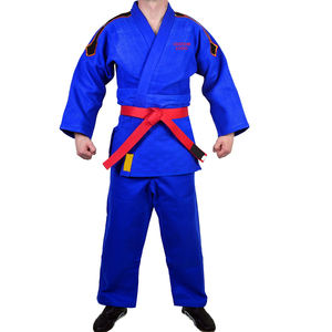 Traje de Judo Elástico con Acabado Liso, Transpirable, 100% Algodón, con Logotipo Frontal, Corte Automatizado, Uniforme de Entrenamiento - Product Image 1