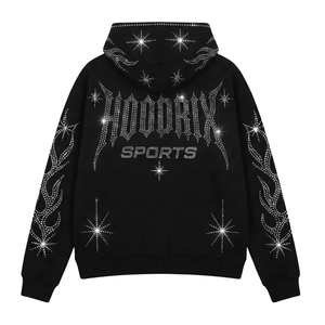 Sudadera con Capucha Personalizada con Pedrería, Sudadera con Capucha Decorada con Cristales y Diamantes, Diseño Brillante para Hombre y Mujer, Directo de Fábrica, MOQ - Product Image 2