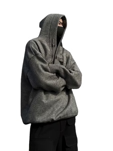 Men's Autumn Winter Knit Sweater Hooded Solid Color Loose Fit Button Pullover 100% Cotton Breathable for Outdoor Casual Wear - Product Image 4