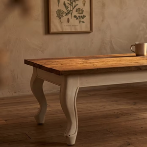 Mesa de Centro de Madera de Teca Sólida Lotus, Ecológica y Duradera, Estilo Escandinavo Moderno, Acabado Natural, para Sala de Estar - Product Image 6