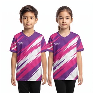 Camiseta Deportiva Sublimada con Cuello en V para Niños, Unisex, Personalizada para Equipos, Jersey para Niños y Niñas, Tops Estampados, Ropa de Fábrica, Venta al Por Mayor - Product Image 4