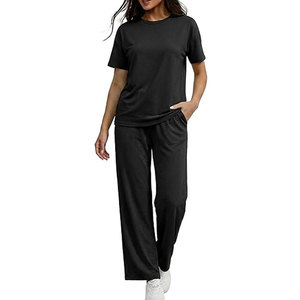 Conjunto de verano de manga corta para mujer, hecho con material de alta calidad, conjunto coordinado de talla personalizada - Product Image 1