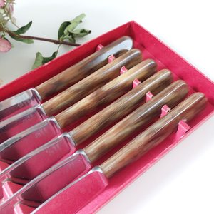 Juego de Cuchillos para Mantequilla Sheepsfoot, 4 Piezas, Hoja de Acero al Carbono de Borde Recto, Mango Decorado, Utensilio de Cocina - Product Image 5