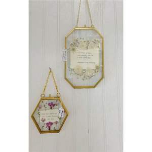 Petit cadre photo carré suspendu en verre avec bordure métallique argentée, cadre flottant transparent pour souvenirs, fleurs pressées, cadre photo - Product Image 4