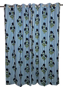 Indian 100% Cotton Floral Handblock Printed Curtain <b>Shades</b> For Living Room All Season , All Sizes Available - Best Price - Product Image 2