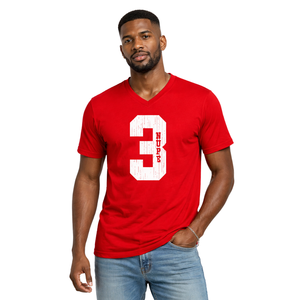 Camiseta con Cuello en V Kappa Alpha Psi Número 3, Roja, Ropa de Fraternidad Griega con Gráfico Audaz, Comodidad Premium y Ajuste Elegante - Product Image 1