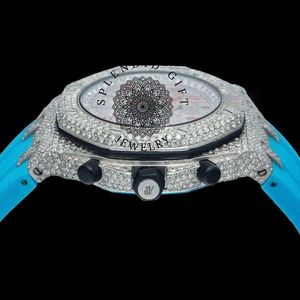 นาฬิกา Splendidigie Jewelry หรูหรา ประดับด้วยมอยส์ซาไนต์ แซฟไฟร์ คริสตัล พร้อมกลไก ETA ขนาด 28 มม. ระบบอนาล็อก ควอตซ์ ออโต้ แสดงวัน/วันที่ กันน้ำได้ 10 เมตร - Product Image 3