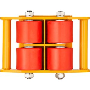 4 chariots de manutention robustes en acier au carbone, capacité de 8 tonnes (17637 lbs), pour machines industrielles, avec 4 roues en PU - Product Image 4