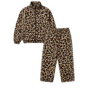 Y2K Custom <b>Men</b>’s Leopard Print Windbreaker Tracksuit Wholesale Retro Streetwear <b>Zip</b> Up <b>Jacket</b> Wide Leg Jogger Sets OEM Hoodies - Product Image 5