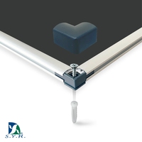 Tableau noir SYH personnalisable avec cadre en aluminium argenté et surface magnétique/écritable (options noir/vert) non pliable