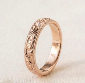 Bague de thérapie biomagnétique en cuivre Antique Creation, style vintage, sculptée, motif losange géométrique, perlée, robuste, ayurvédique - Product Image 4