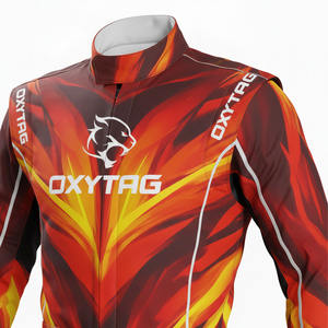 Traje de Karting Sublimado Personalizado con Diseño de Fuego, Overol Profesional de Carreras, Transpirable, para Hombres, Mujeres y Adultos - Product Image 2
