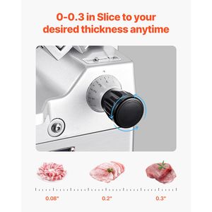 Affettatrice Elettrica Automatica 180W + 370W con Lama Premium da 12 Pollici in Acciaio 65Mn, Spessore Regolabile 0-0,3 Pollici, Affettatrice per Carne - Product Image 4