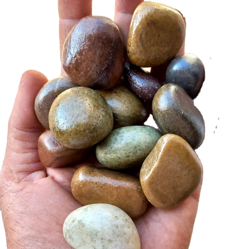 Natural river mix color pebbles stone High polymer coating ciottoli finiti stone miglior prezzo in india