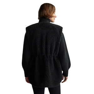 Chaleco polar negro premium para mujer, sin mangas, con cremallera frontal, ropa exterior informal con bolsillos, cuello alto, cálido, para usar en capas. - Product Image 4