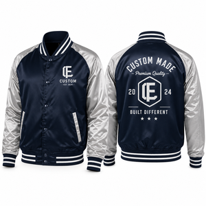 Chaqueta Varsity Verde Oliva Personalizada para Hombre con Mangas Negras y Logotipo Estampado, Ropa Casual de Otoño, Material Poliéster - Product Image 3