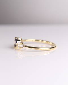 Anillo de Granate Azul Bekily con Diamante Marquise en Oro Amarillo, Engaste de Flor, Anillo de Compromiso Romántico para Mujer con Gema - Product Image 3