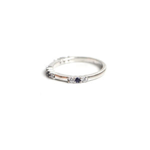 Anillo de Lujo de Plata de Ley Chapado en Oro Blanco de 18k y Oro de 14k con Zafiro Azul y Moissanita para Compromiso, Boda, Aniversario o Fiesta - Product Image 3